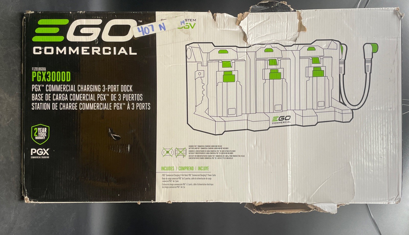 Ego Pgx Commercial Charging 3-Port Dock (PGX3000D) – NEW