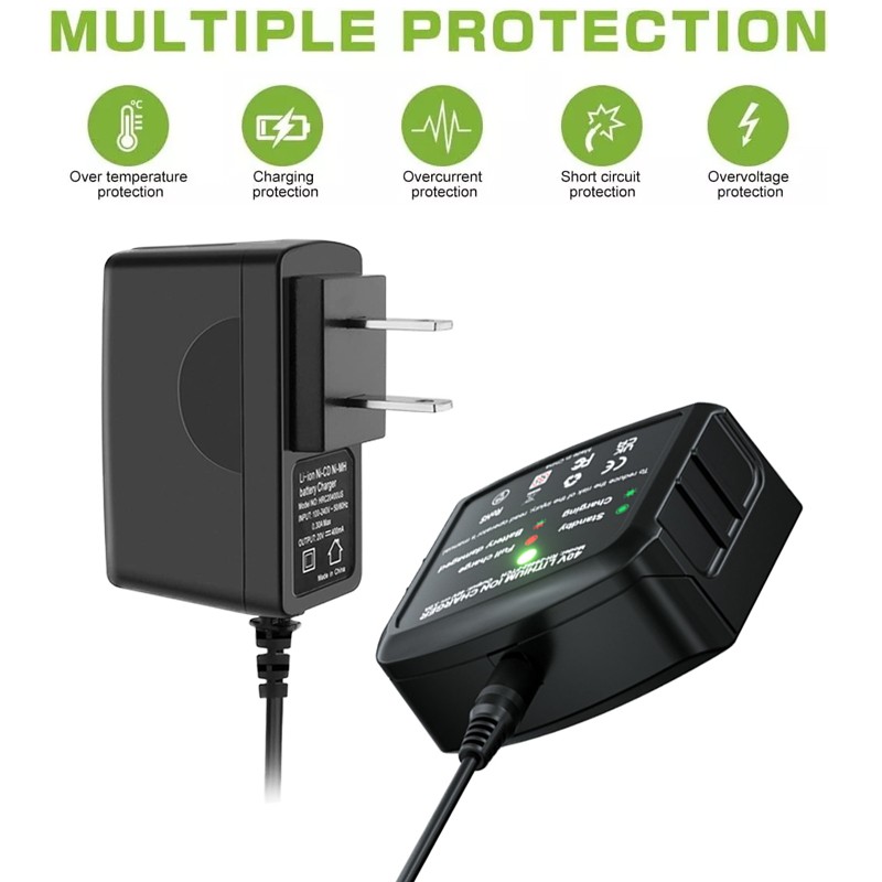 Li-ion Charger for GreenWorks 29472 29462 29463 29302 29282 G-MAX 40V Batteries