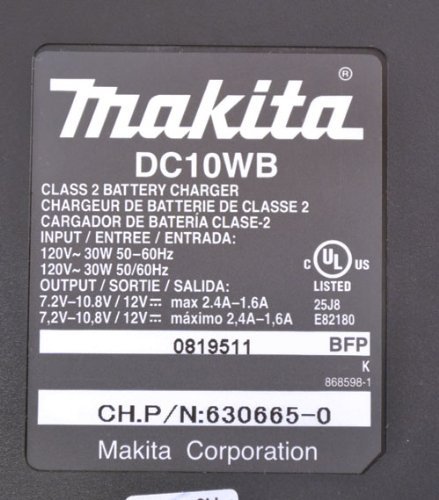 Brand NEW Makita DC10WB 7.2V – 10.8V 12V 12 Volt Max Lithium-Ion Battery Charger