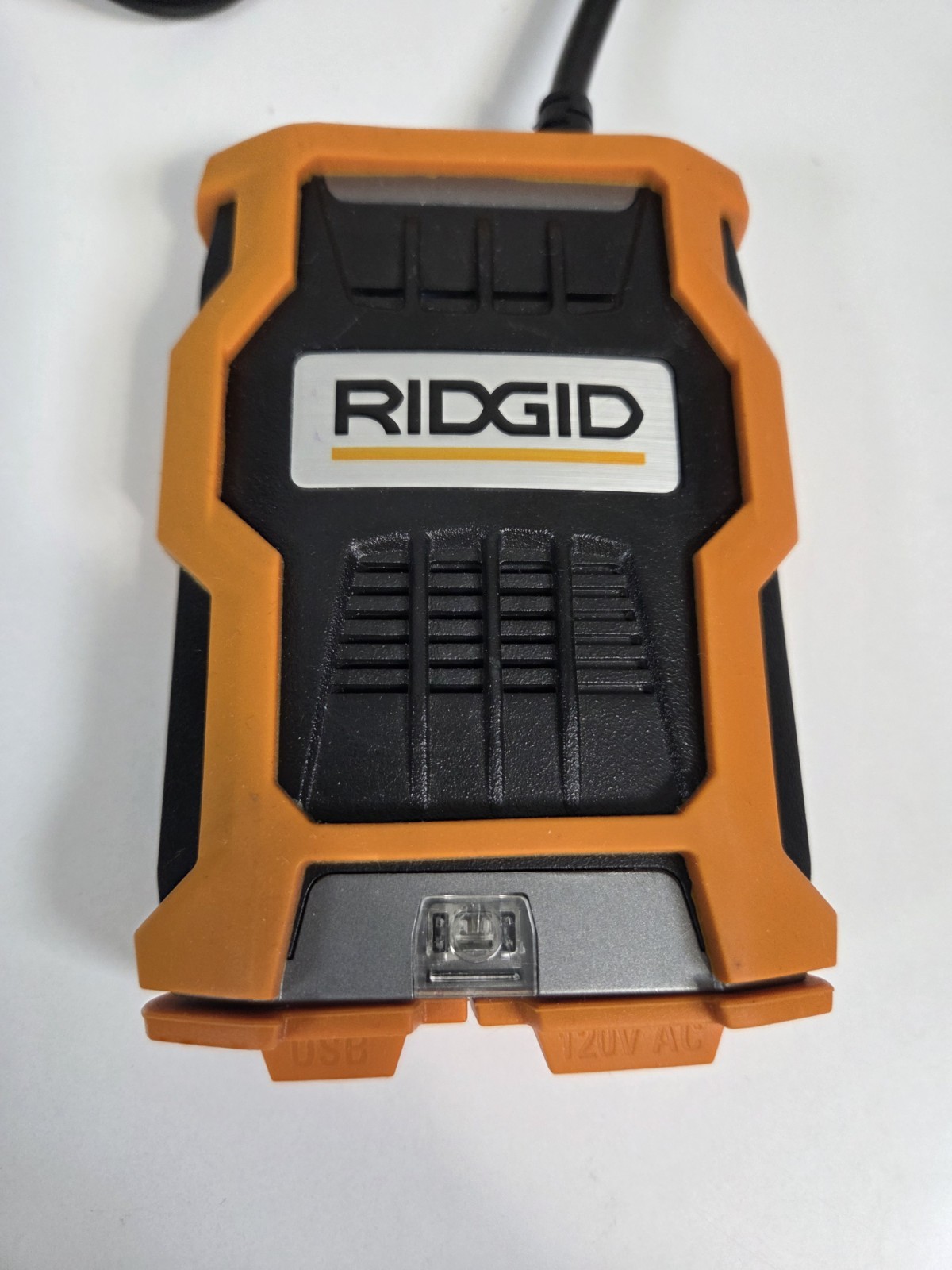 RIDGID RD97100 Orange Vehicle Power Tool Battery Charger w/ Car Plug Inverter