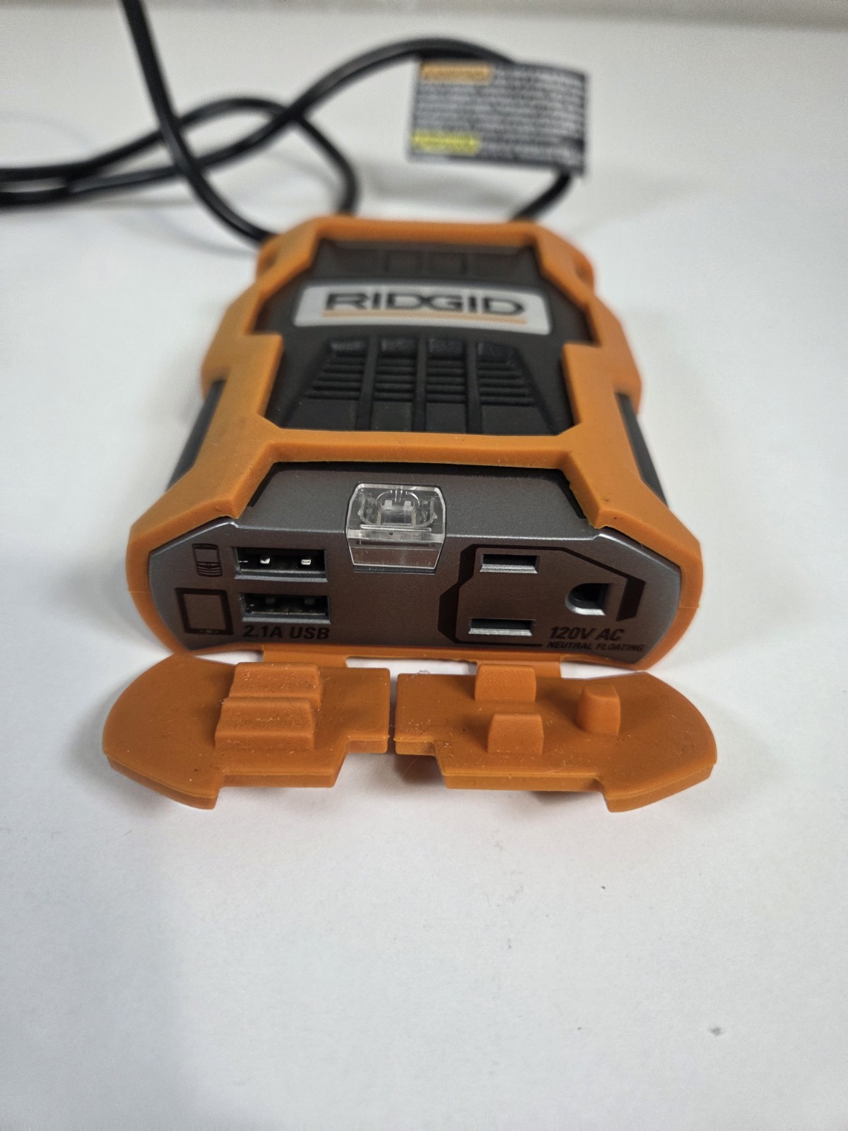 RIDGID RD97100 Orange Vehicle Power Tool Battery Charger w/ Car Plug Inverter
