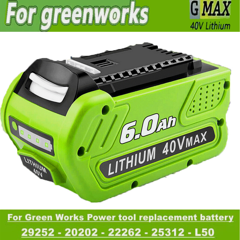 40V 6Ah 8AH For Greenworks G-MAX Lithium Battery 29472 29462 29252 20202 40 Volt