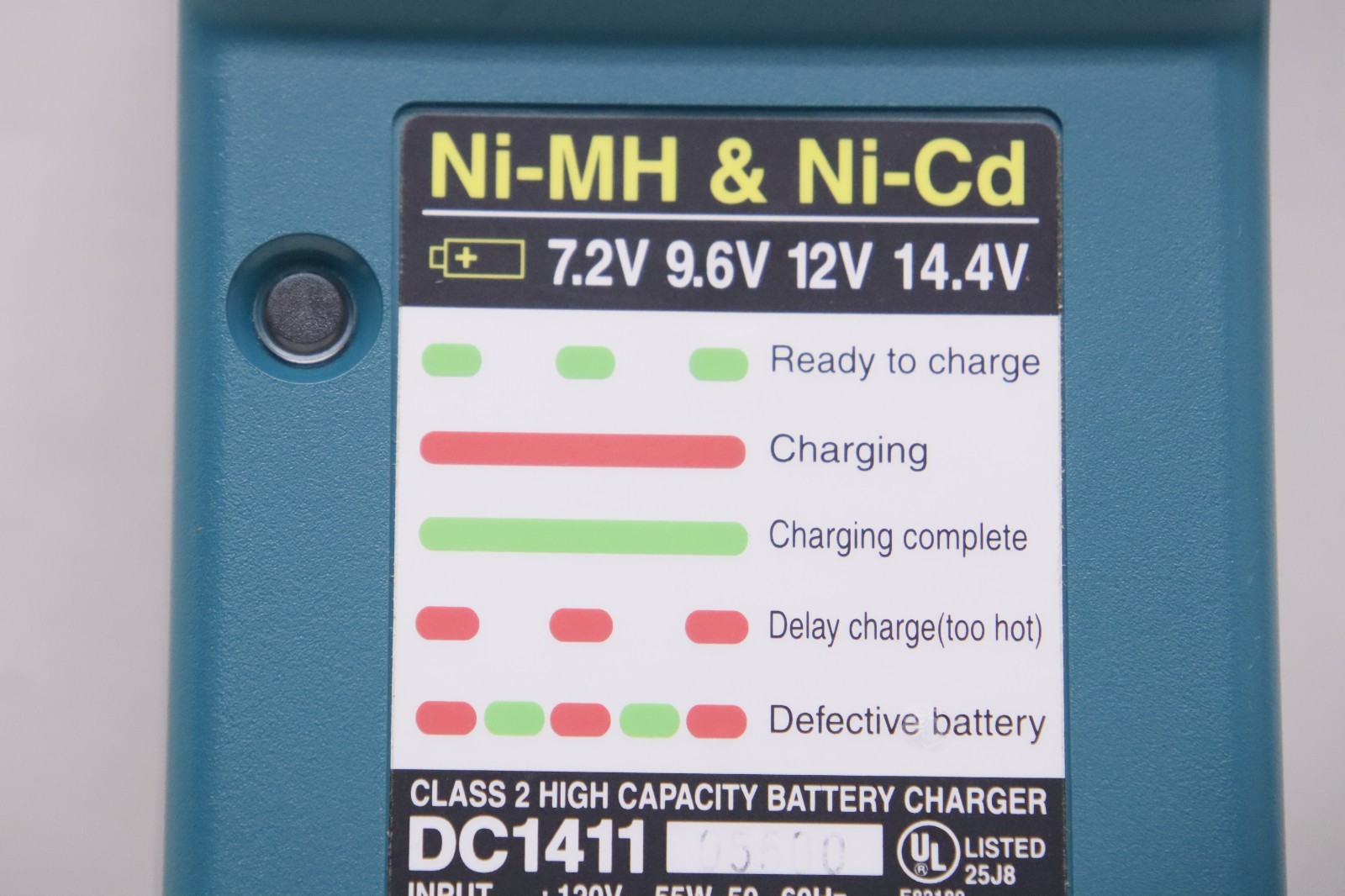 MAKITA NiMH NiCD Battery AC Charger Supply Model No. DC1411 Output DC 7.2V-14.4V