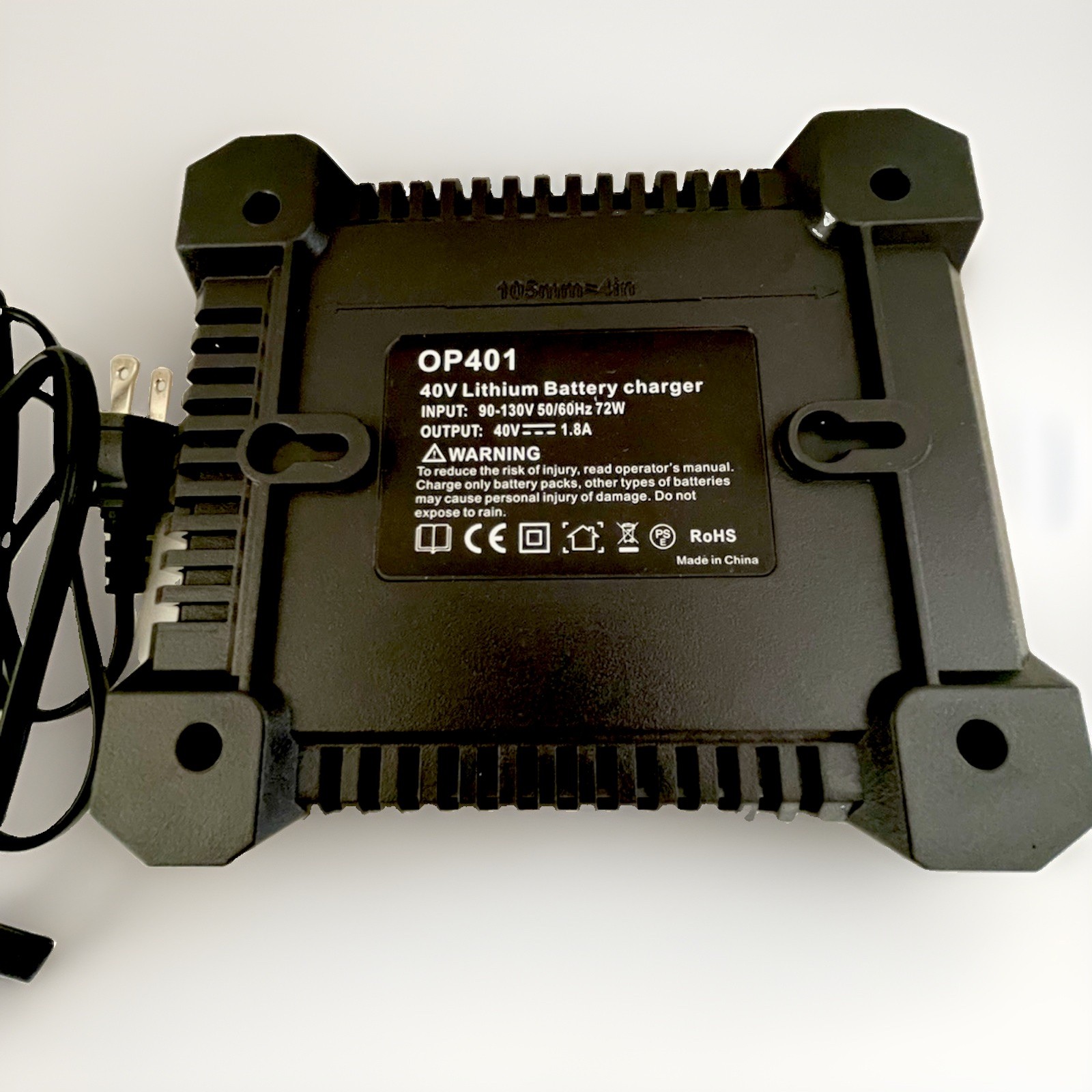 OP401 40V Lithium-Ion Battery Charger, Green, Single Battery Slot