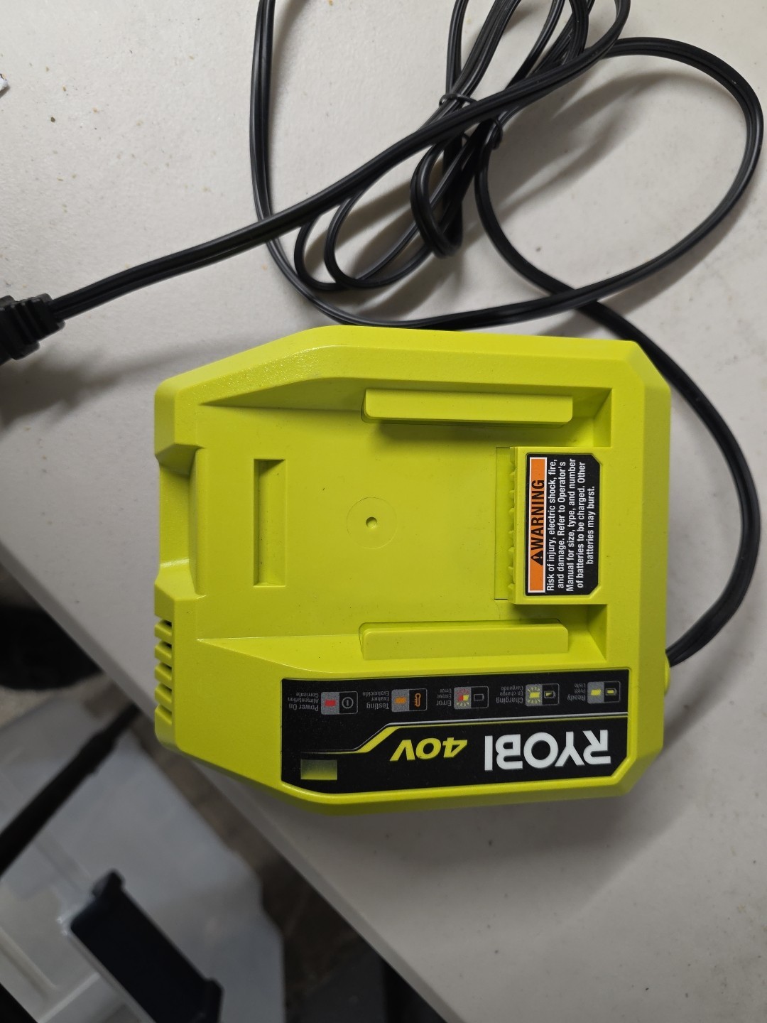 Ryobi OP406VNM 40V Lithium-Ion Battery Rapid Charger