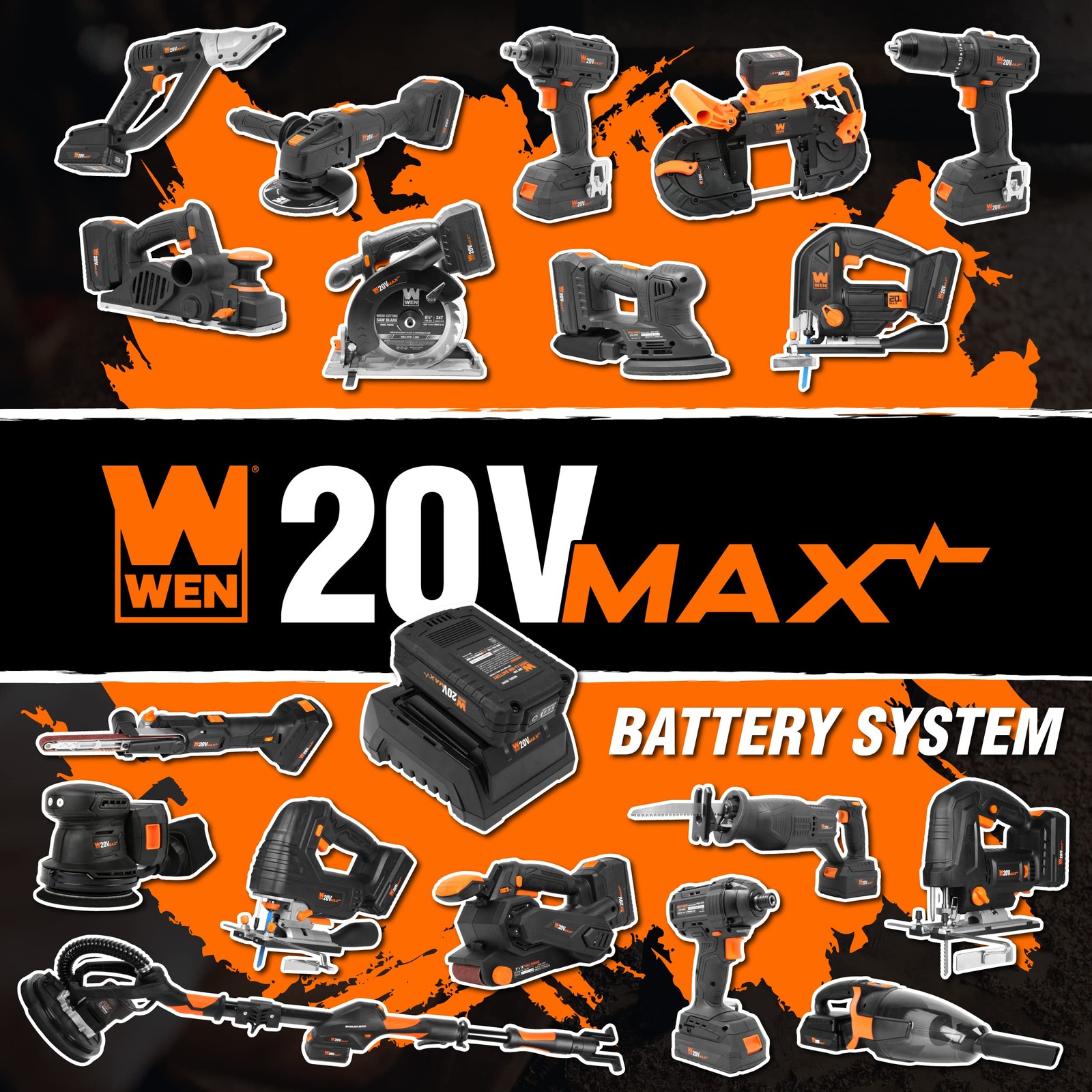 Wen 20V Max 4.0 Ah Rechargeable Lithium-Ion Replacement Battery 20204
