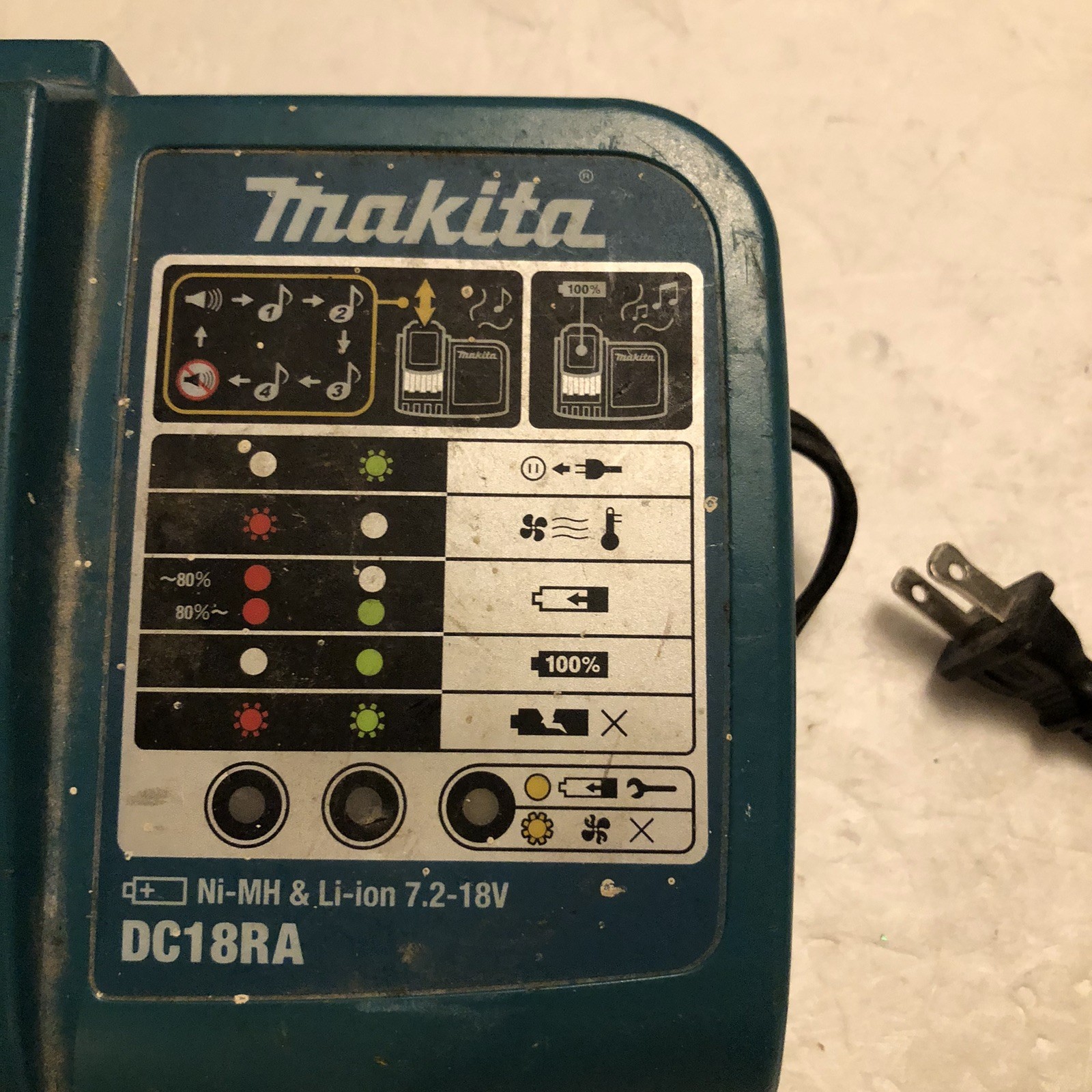Makita DC18RA 7.2-18V Li-ion & Ni-MH Rapid Battery Charger Genuine OEM