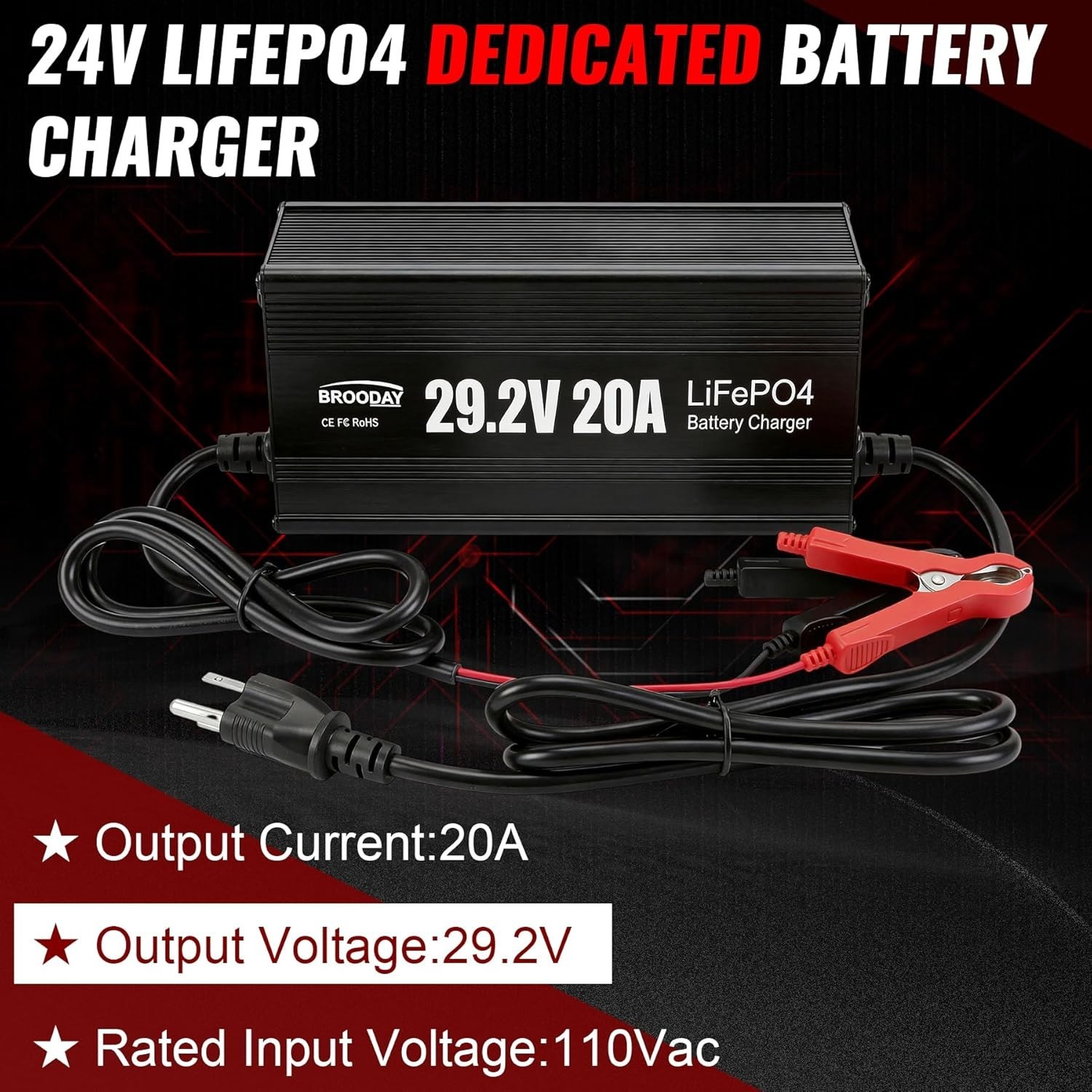 Over-Current Protection Charger for 24V Lithium Batteries