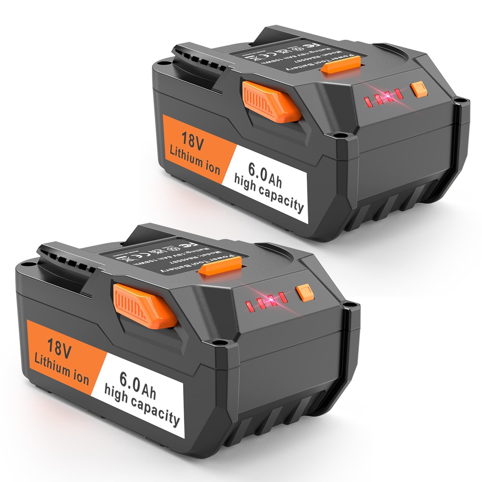 Aryee 18V 6000Mah Battery Replacement Compatible Ridgid 18V Drill R840087