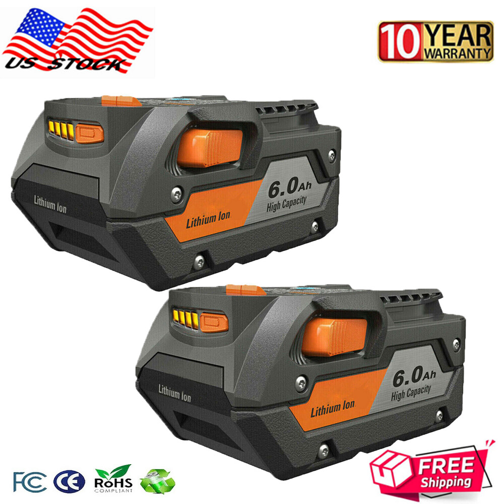 1-2x for Ridgid R840085 8.0Ah/6.0Ah Li-ion Battery 18V R840087 3.0Ah 4.0Ah 7.0Ah