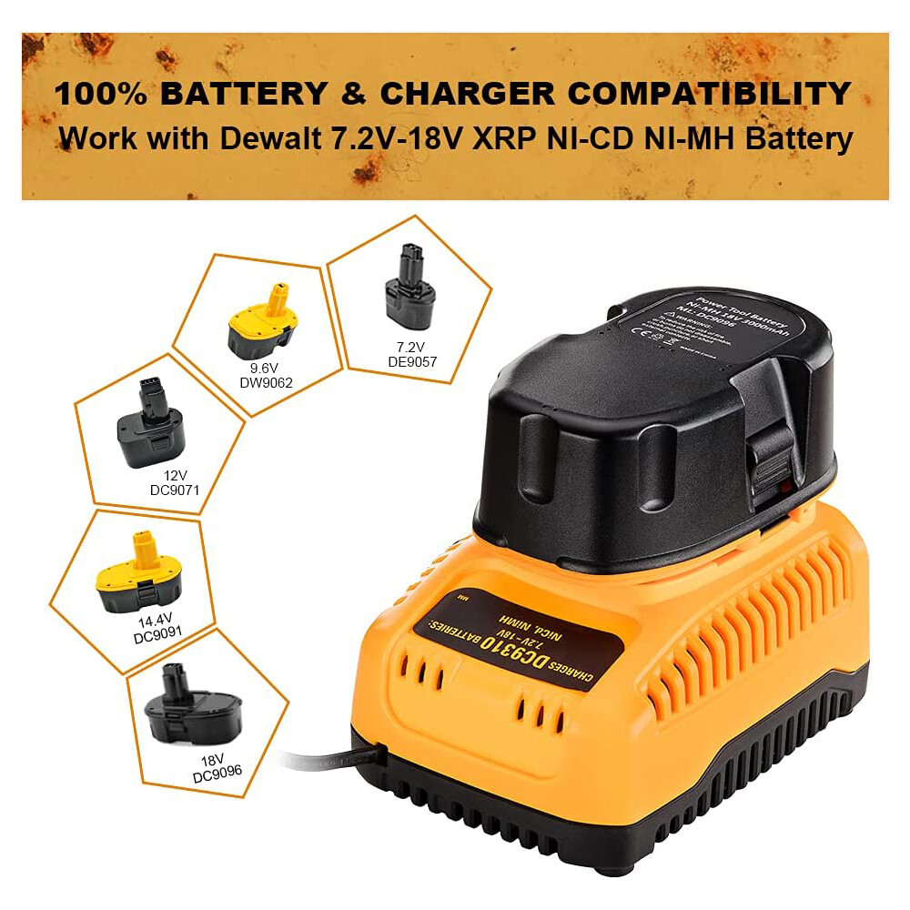 Newest DC9310 Charger for Dewalt 7.2V-18V NiCd/NiMh Battery DC9096 DC9098 US