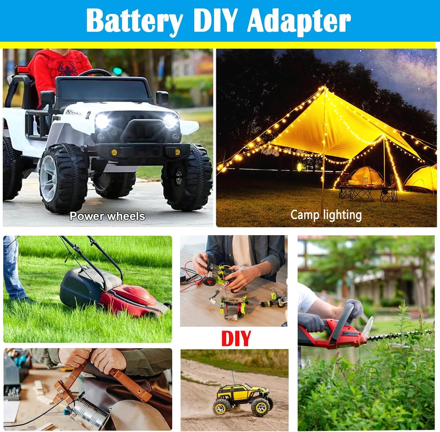 Low Voltage Protection Power Wheels Battery Adapter Compatible for Dewalt Batter