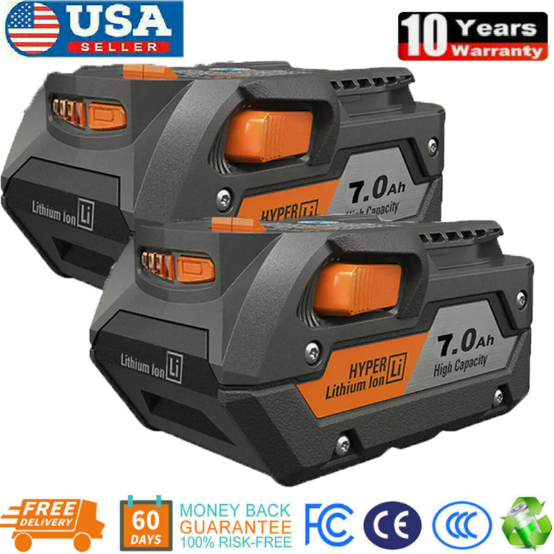 2PACK for Ridgid R840085 7.0Ah Lithium Battery Rigid 18V R840087 Power Tools US