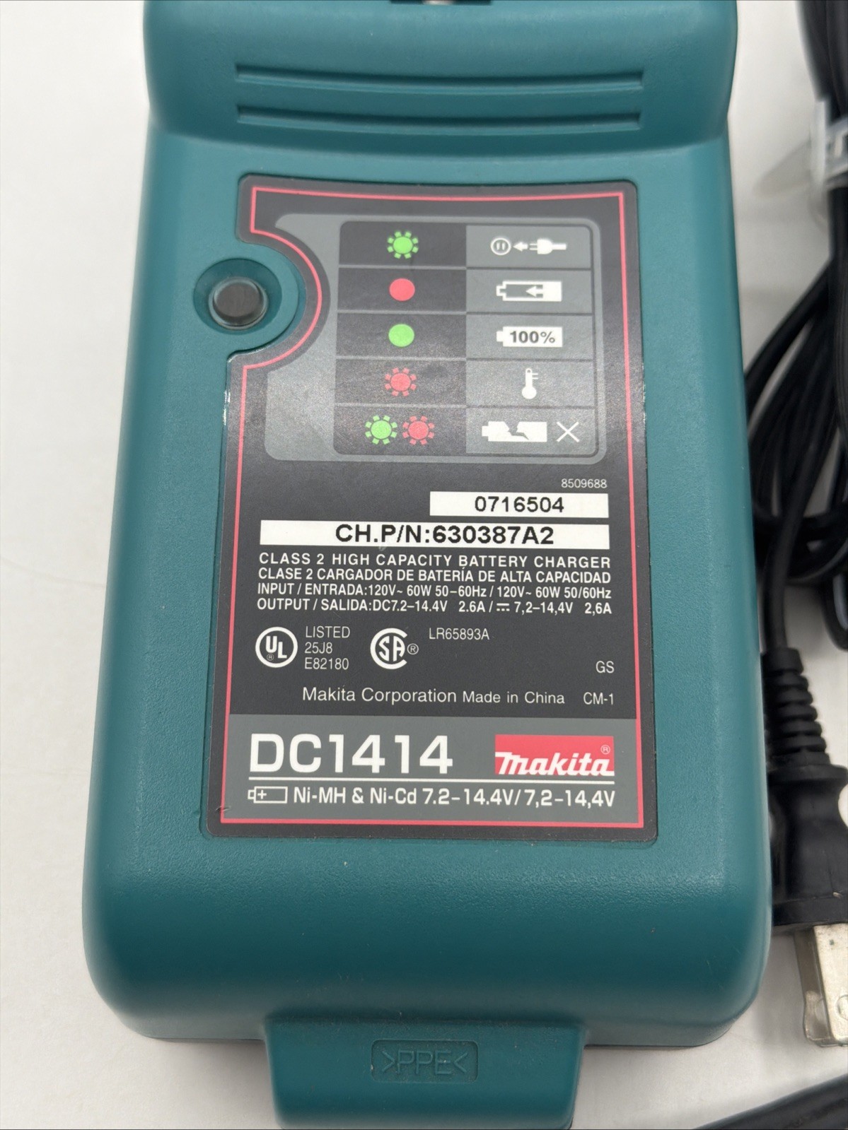 Makita Charger DC1414 T Ni-MH & Ni-Cd 7.2-14.4V Battery Charger Tested