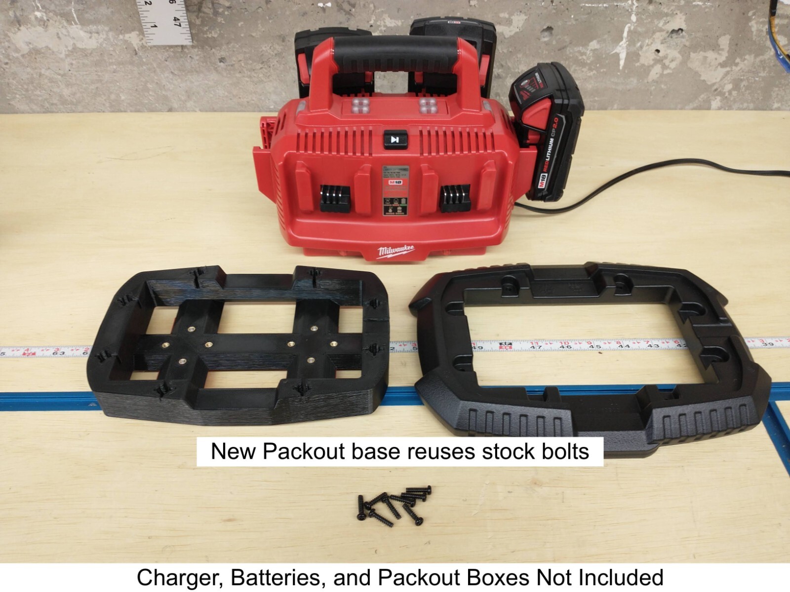 Packout Mount for Milwaukee M18 Six Pack Sequential Charger (Model# 48-59-1806)