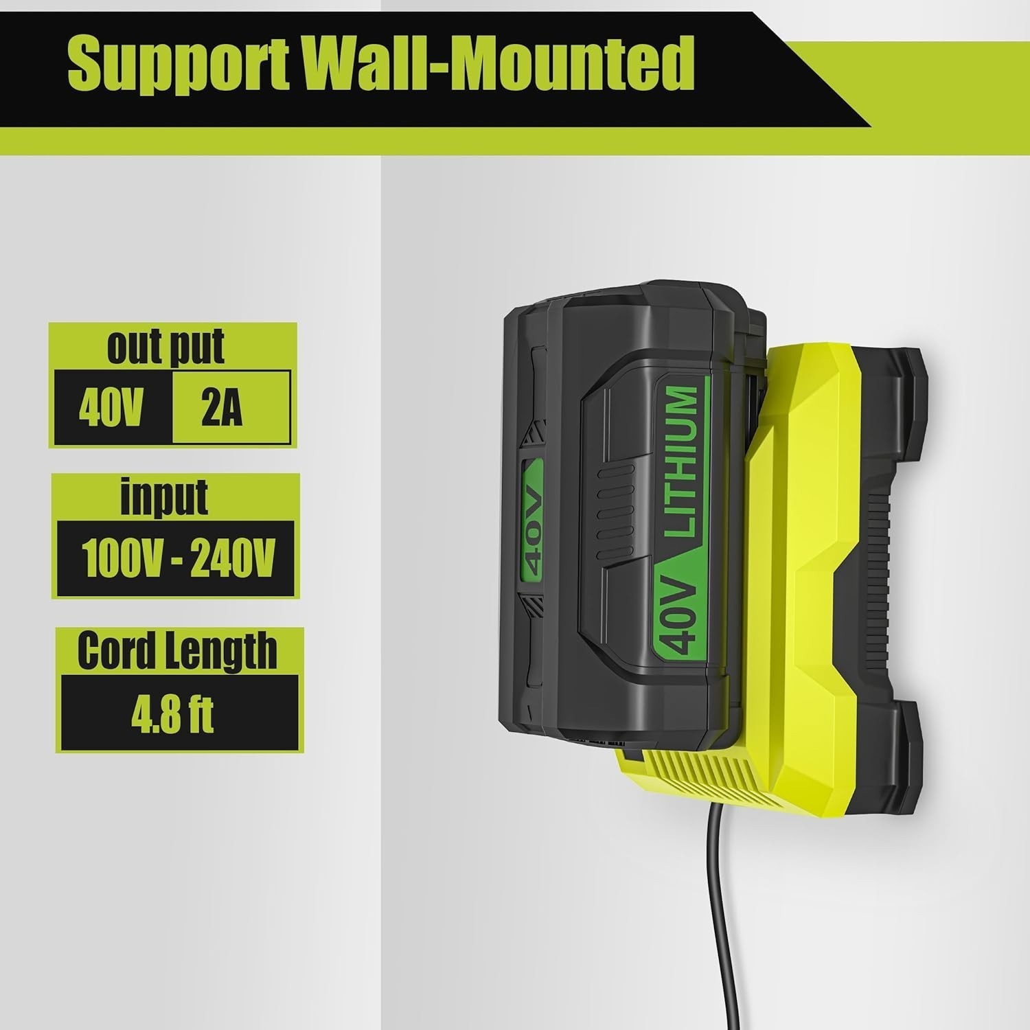 For Ryobi OP408VNM 40V Lithium-Ion Battery Rapid Charger OP406VNM 40-Volt NEW