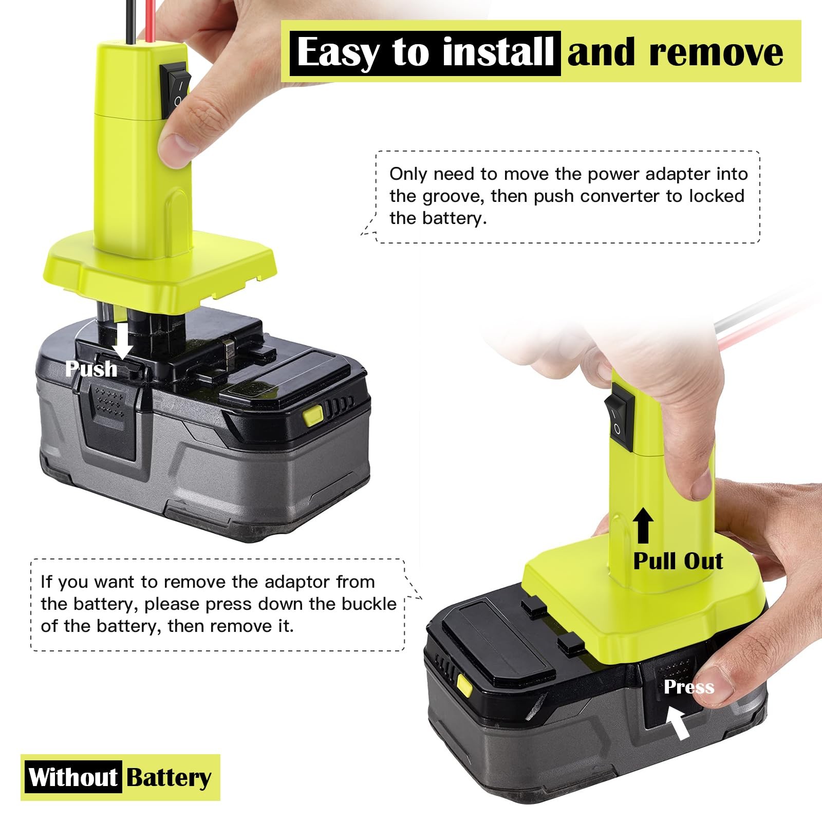 Choikwong 1 Packs Power Wheel Adapter For Ryobi 18V Battery Adapter Power Wheel