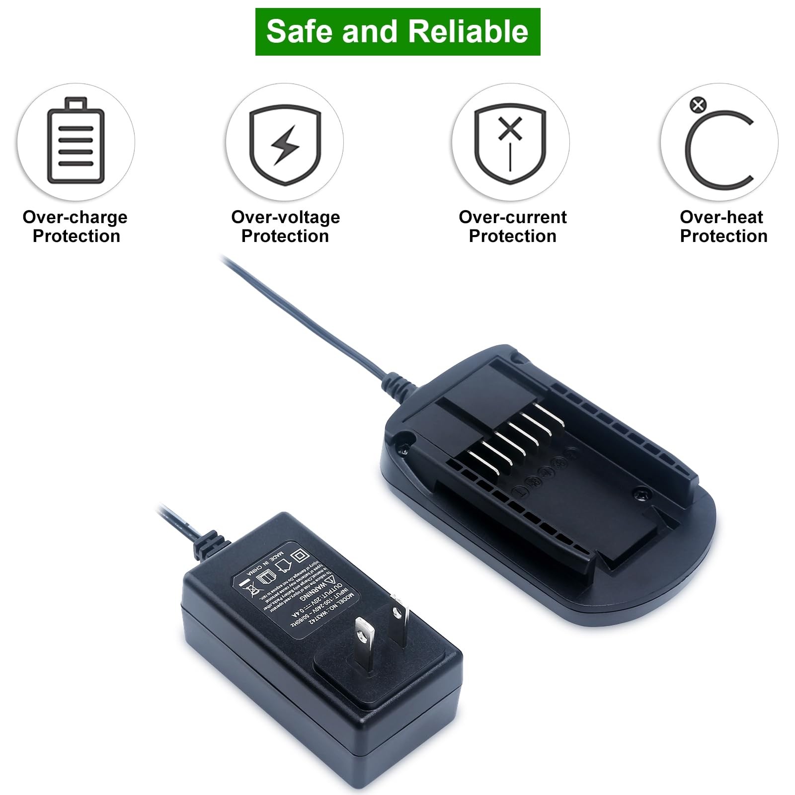 Compatible with Worx 20V Lithium Battery Charger, WA3742 Charger Compatible with