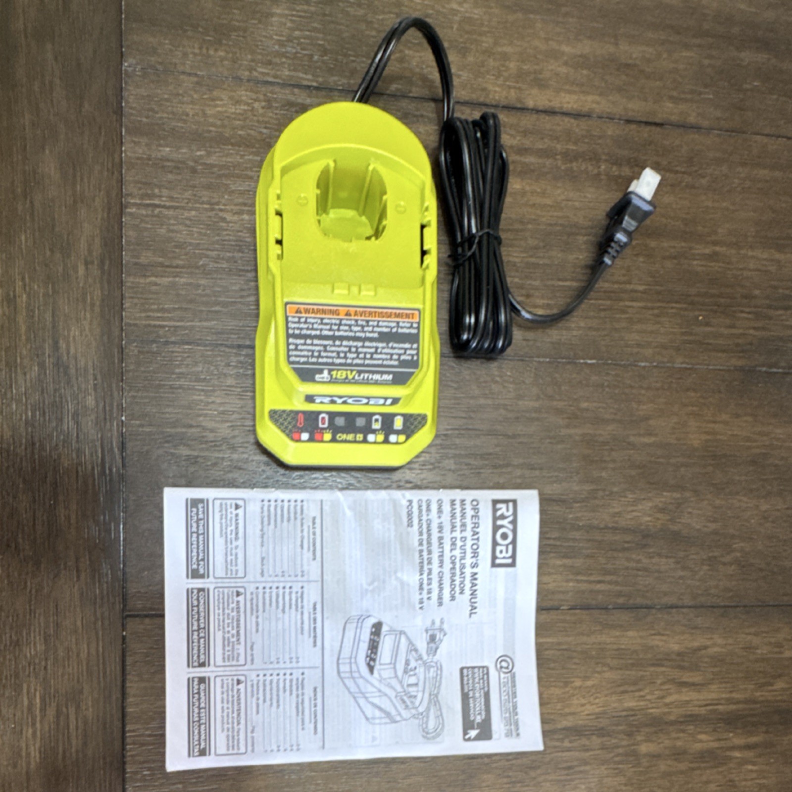 Ryobi One+ 18V PCG002 Battery Charger, Green, Charges 1 Battery