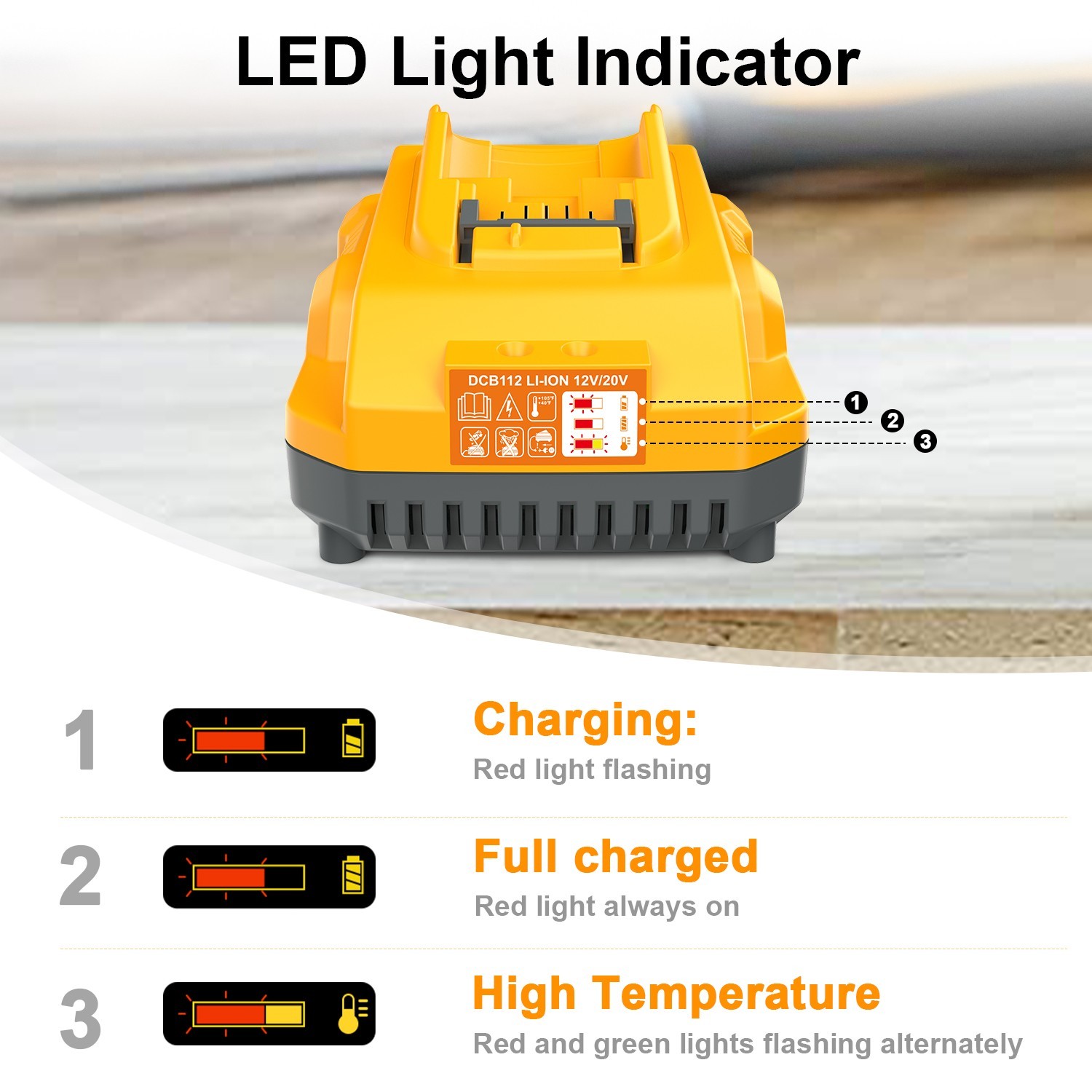 DCB112 20V MAX Battery Charger Replacement for Dewalt Battery Charger