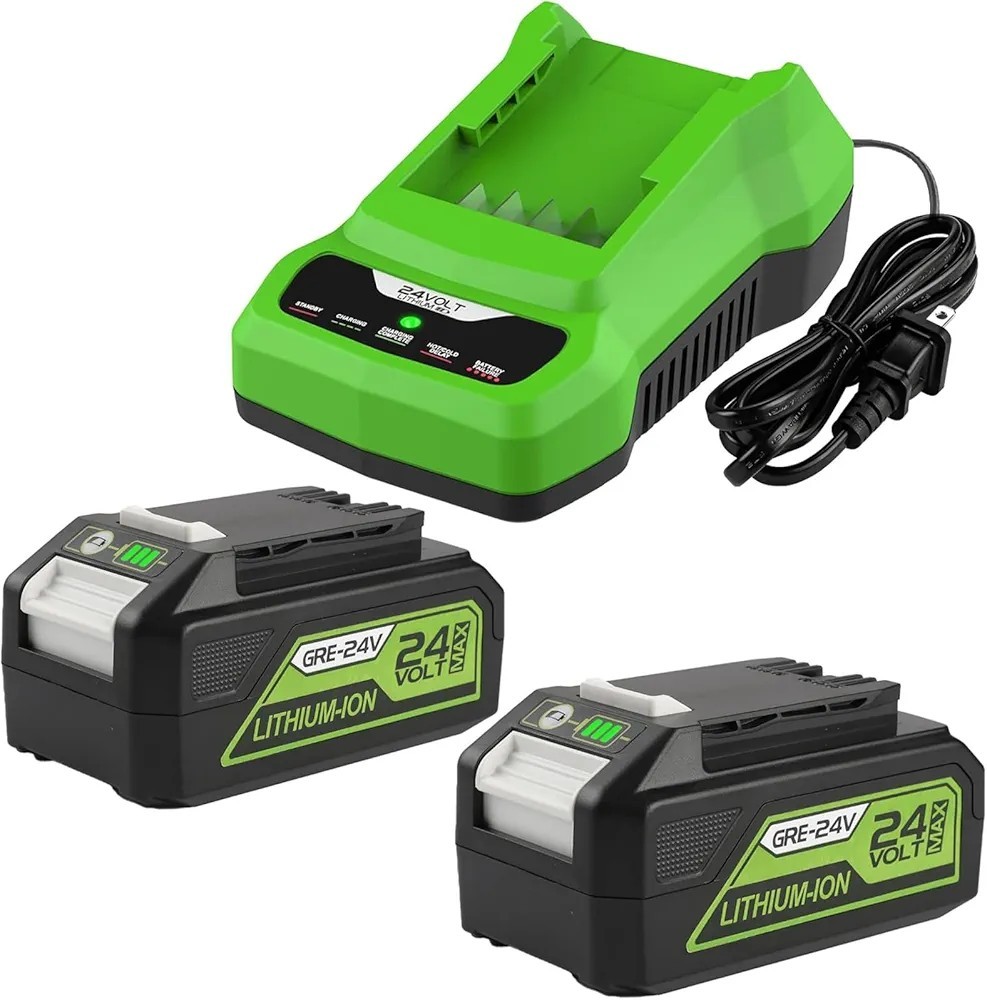 Antrobut 2 Packs 6.5Ah For Greenworks 24V Battery And Charger 29842 29852