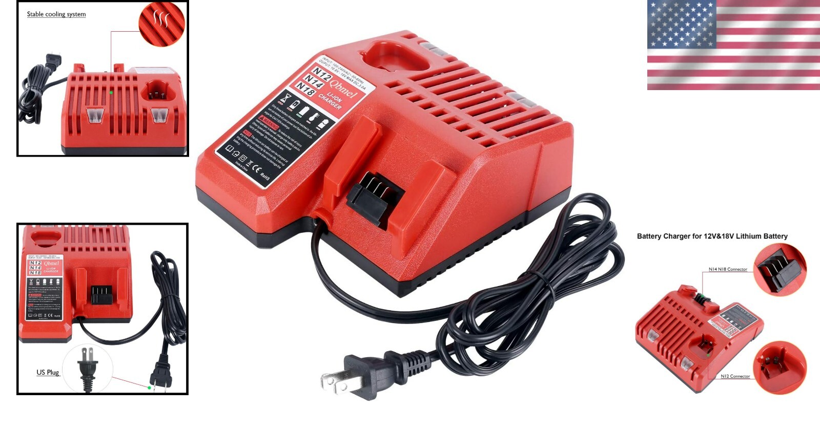 Replacement Lithium-Ion Battery Charger for 12V/18V Series – , Certified
