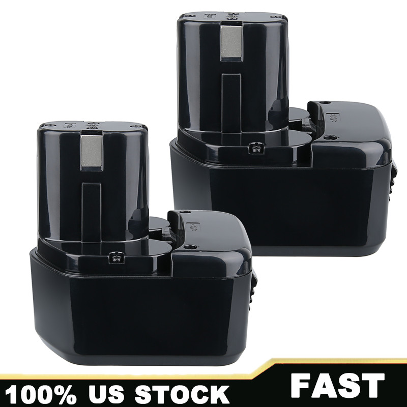 2 Pack 12v 4800mAh Ni-MH Replacement Battery For Hitachi EB1214S EB1212S EB1214L