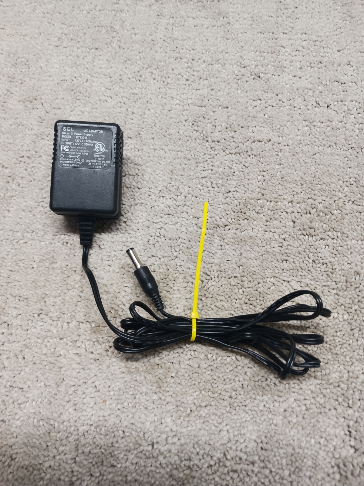 SEL 12v 500mA AC Power adapter / charger cable plug HT72005