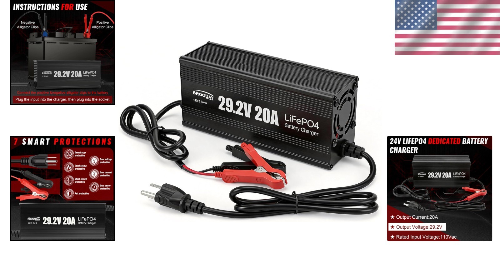 Over-Current Protection Charger for 24V Lithium Batteries