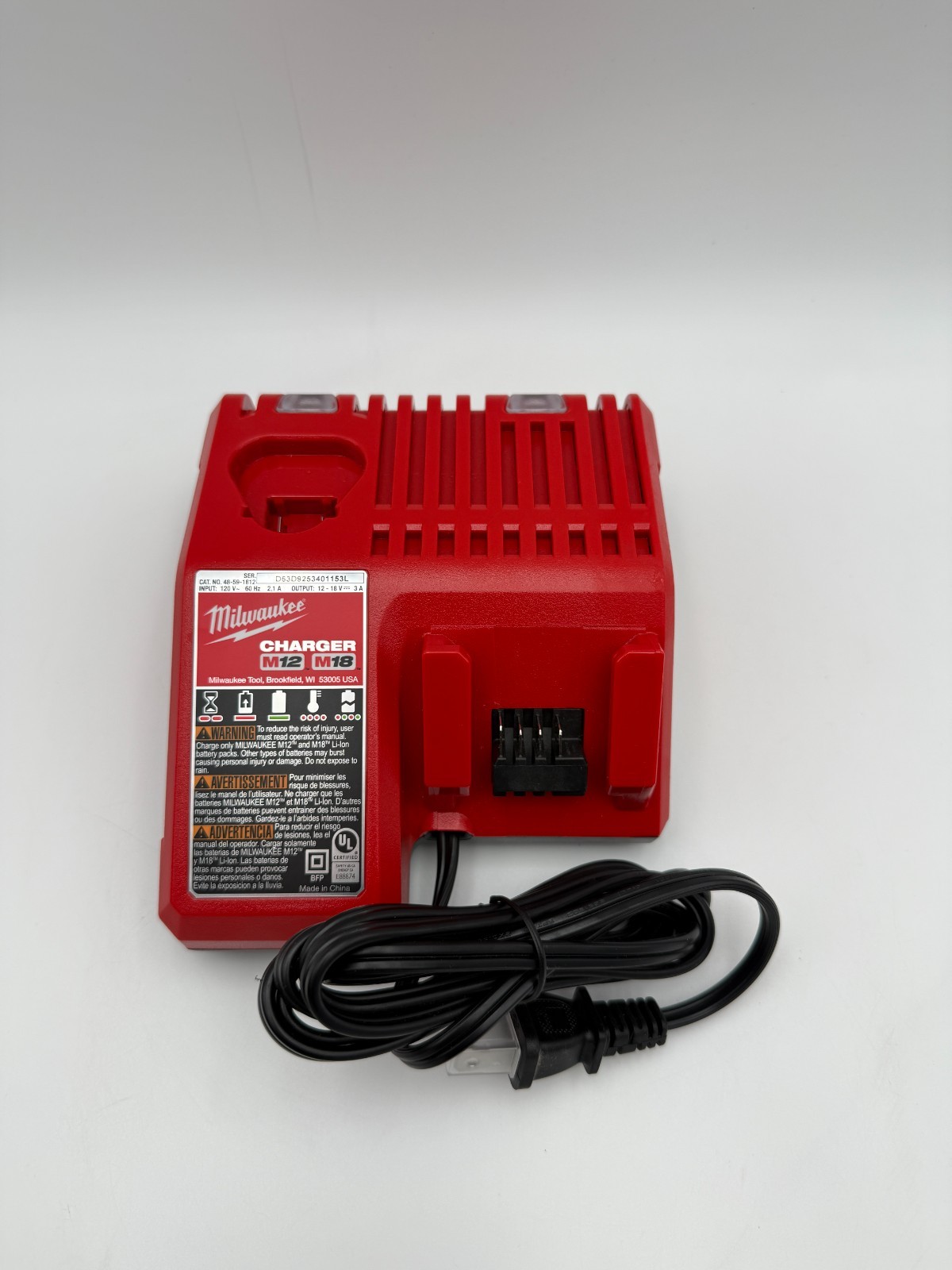 Milwaukee 48-59-1812 M12 or M18 18V and 12V Multi Voltage Lithium Ion Battery…