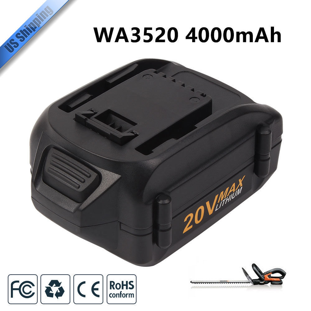 For WORX 20V 4.0AH MAX Extend Lithium-Ion Battery WA3525 WA3575 WA3520