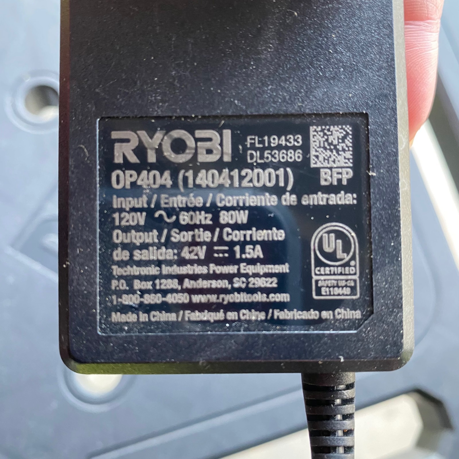 RYOBI 40V Lithium Battery Charger OP404 – Genuine, TESTED, & Works