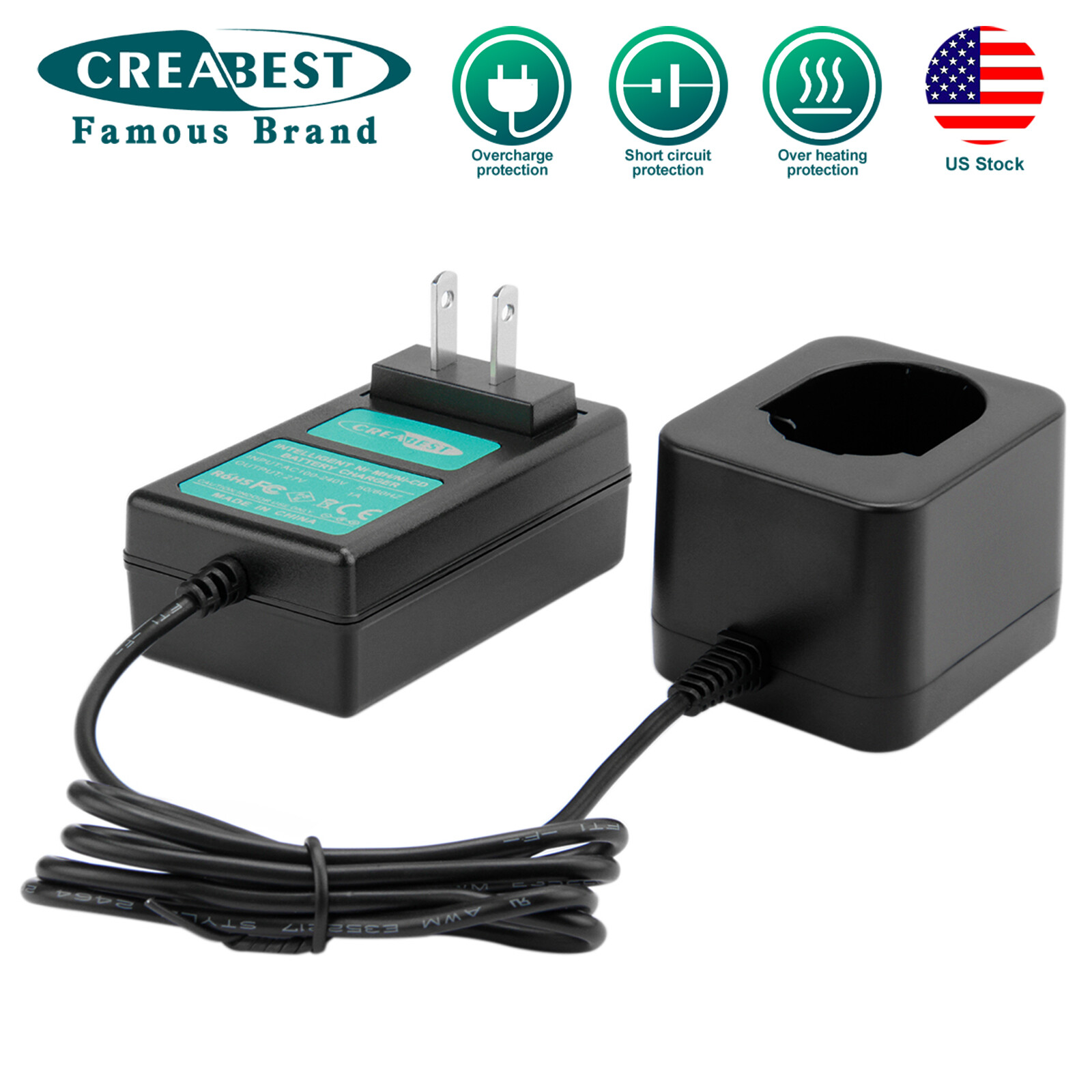 7.2V-18V Battery Charger For Black Decker PS120 PS130 PS140 Ni-MH/Ni-Cd Pod