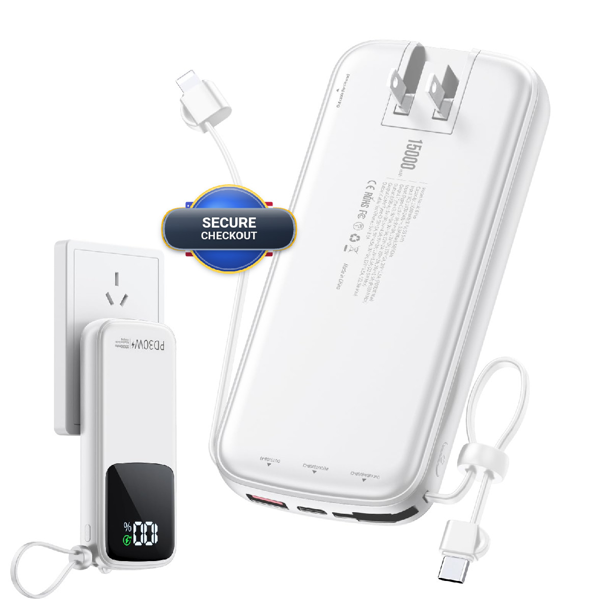 – Bank Supports Pd 30W Charging Built-In Ac Wall Plug And 2