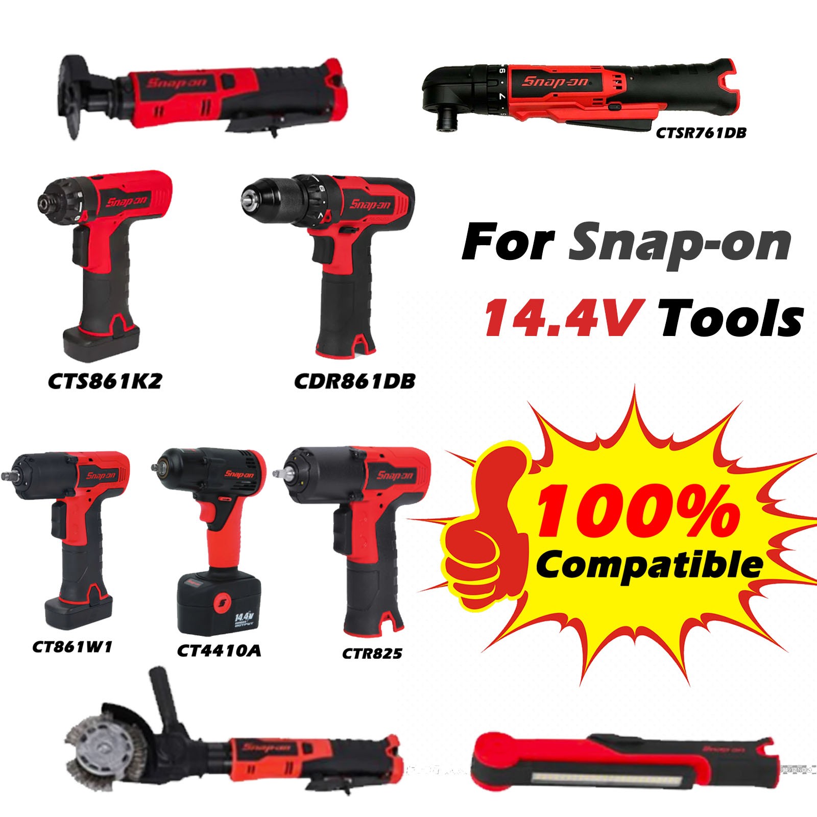 For Snap on 14.4.V tools CTB8174 CTB8172 Battery & Charger CTC131 CT861DB CTC722