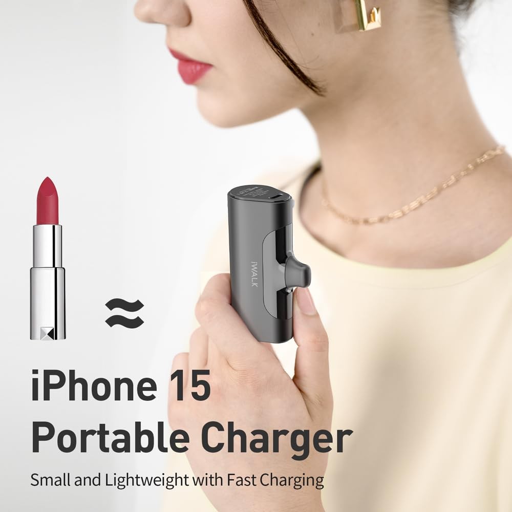 Iwalk Portable Charger For Iphone 17/16/15 Usb-C Small Power Bank 20W 4500Mah