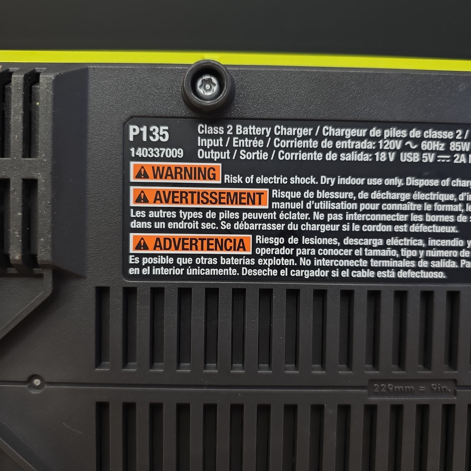 FOR PARTS OR REPAIR Ryobi ONE+ 18V 6-Port Super Charger P135