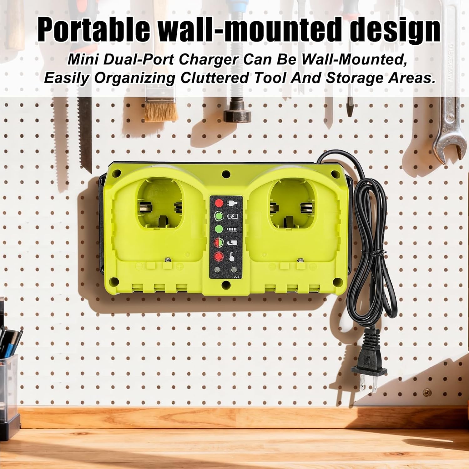Rapid Charger Station 2 Ports for Ryobi 18v Battery Fast Charger for Emergencies
