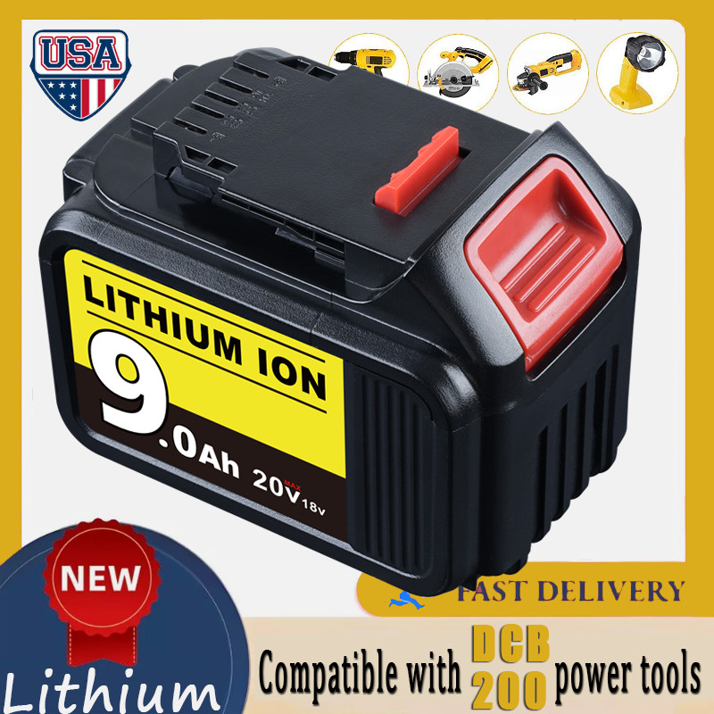 9.0AH Lithium Ion For DeWalt 20V 20 Volt Max XR Battery DCB205-2 DCB208 DCB200-2