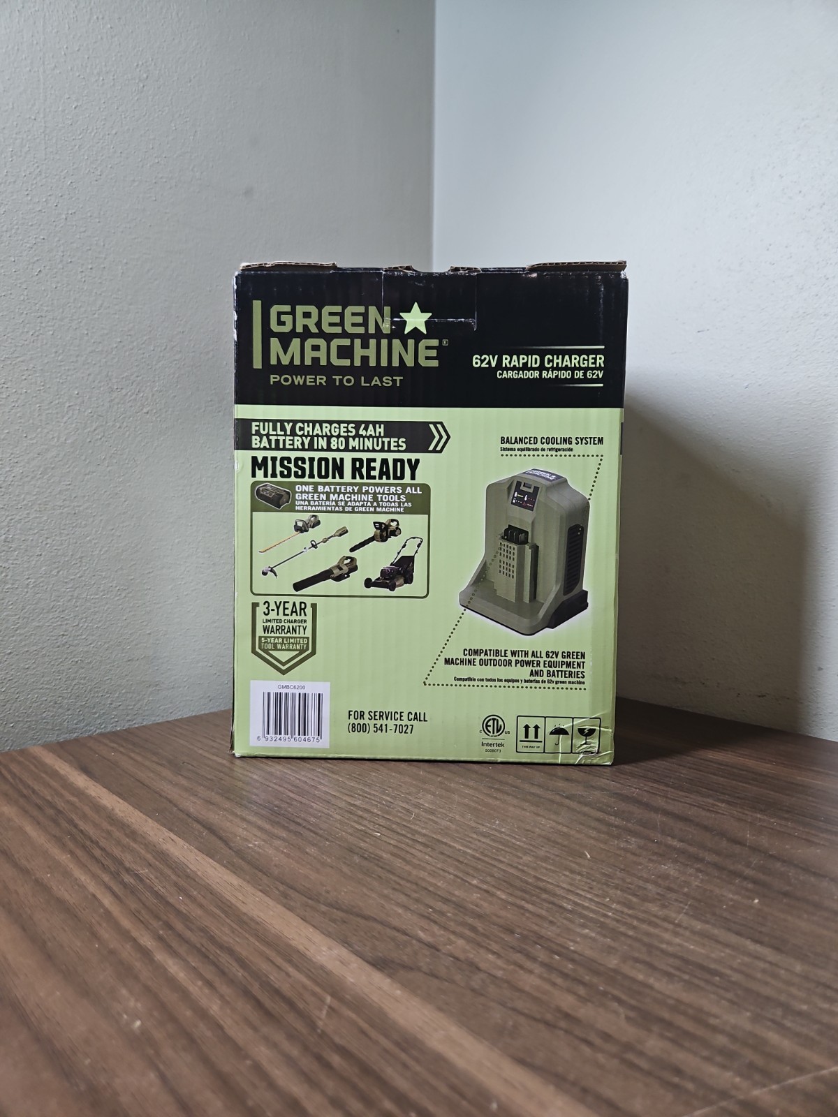Green Machine Rapid Battery Charger 62V 110-120V w Cooling Fan GMBC6200