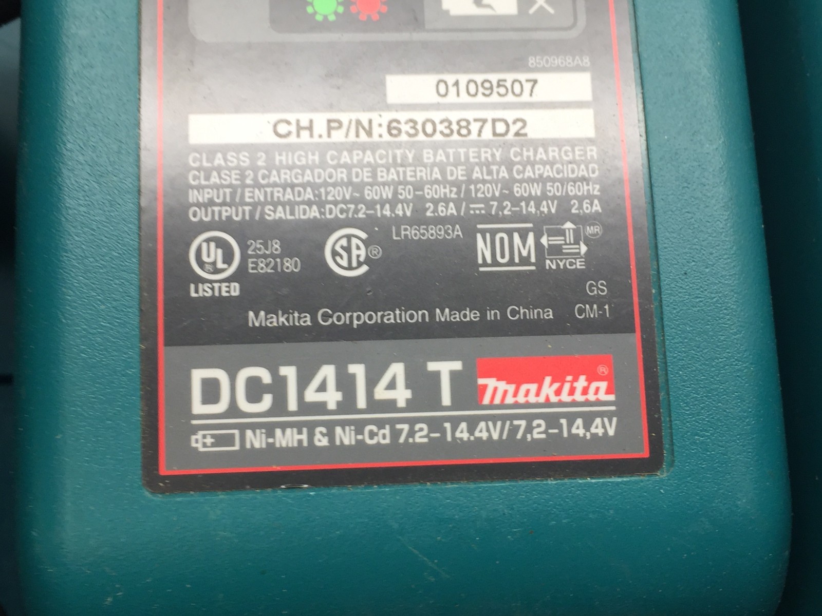 LOT of 4x Makita DC1414T 7.2V – 14.4V Battery Chargers with Case 6217DWDE