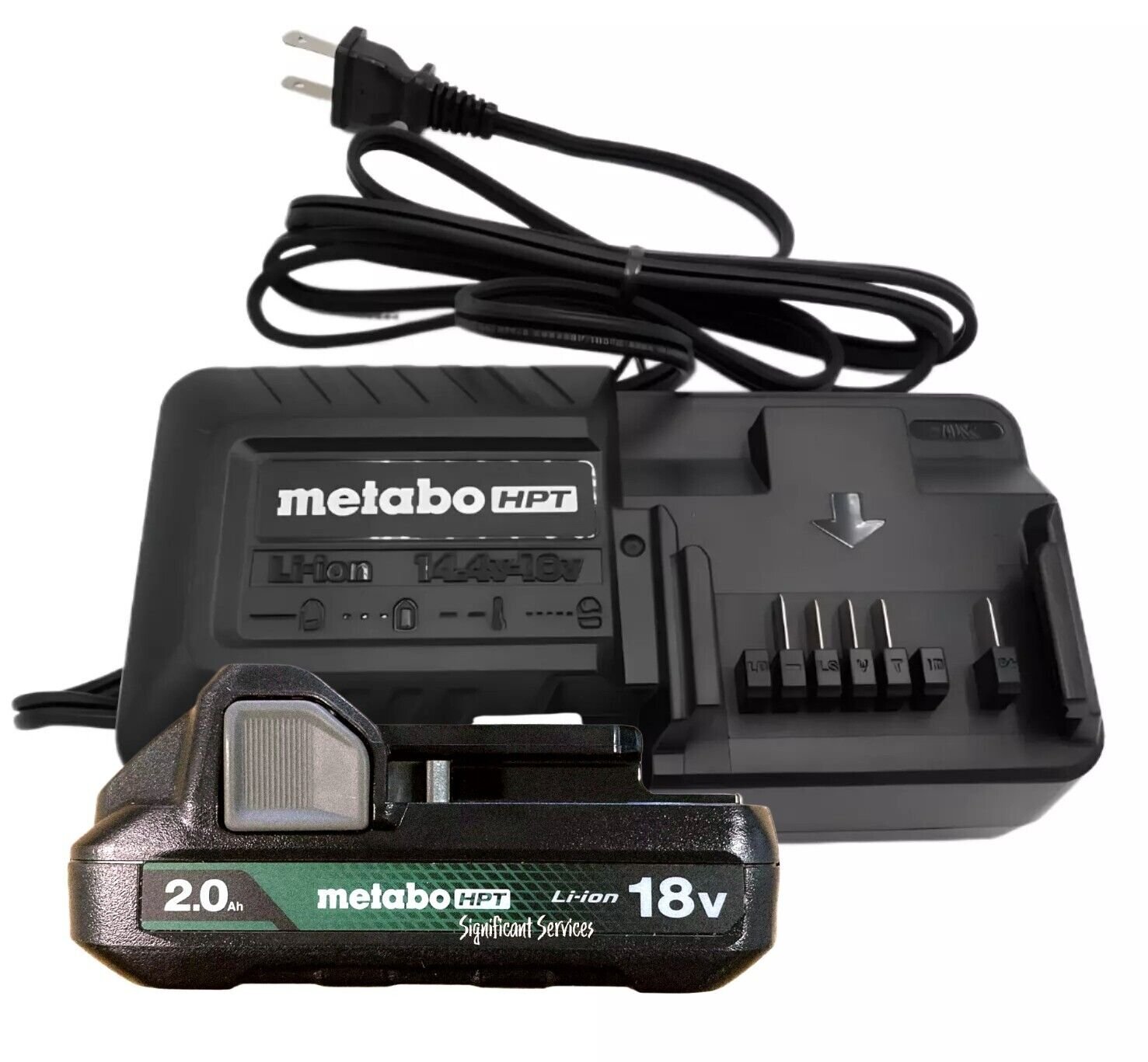 Metabo HPT 18V Li-ion BSL1820M 2.0Ah UC18YKSL Compact Slide Battery Charger