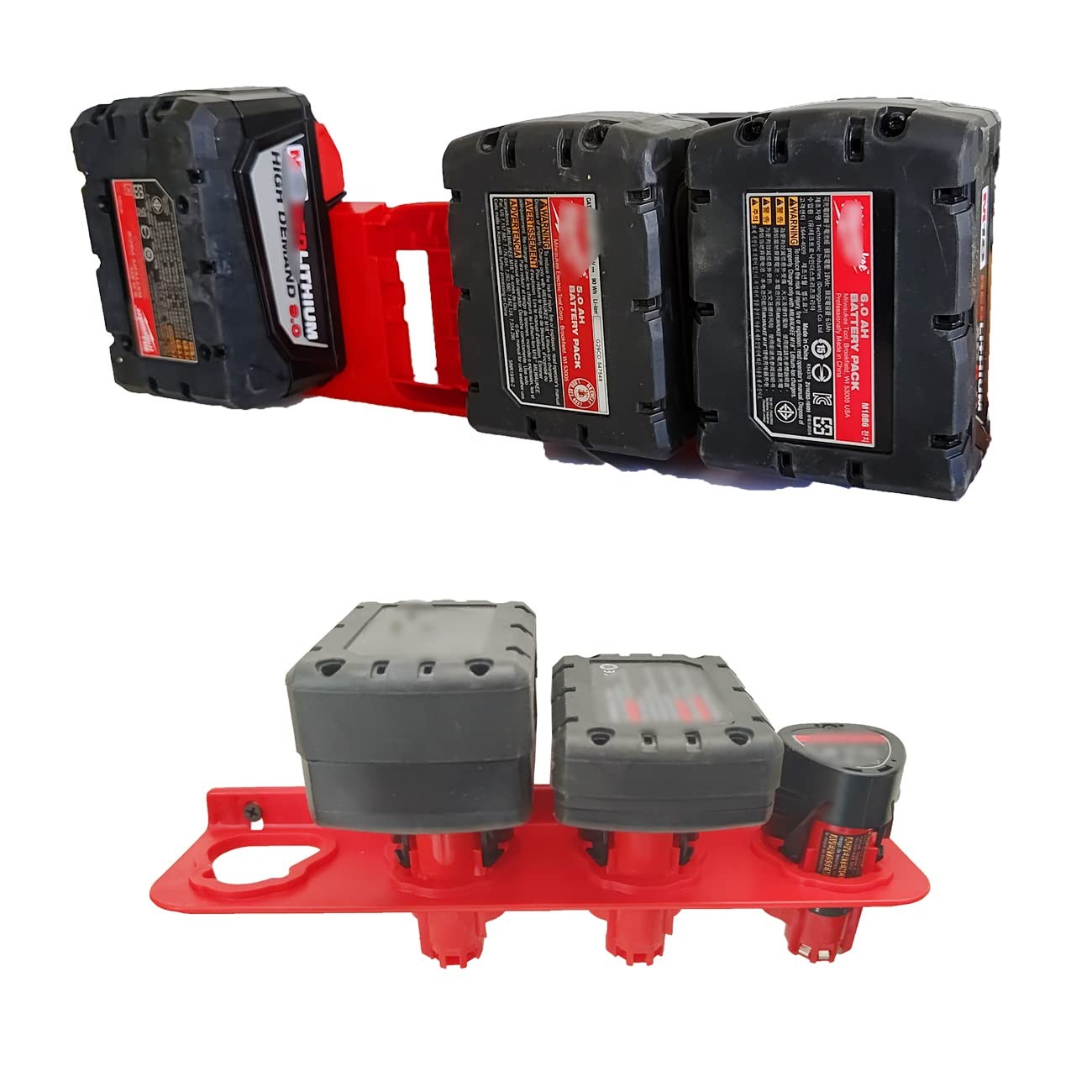 WOLGNKI Plastic Battery Organizer Mount Holder for Milwaukee M18 M12 Batteries