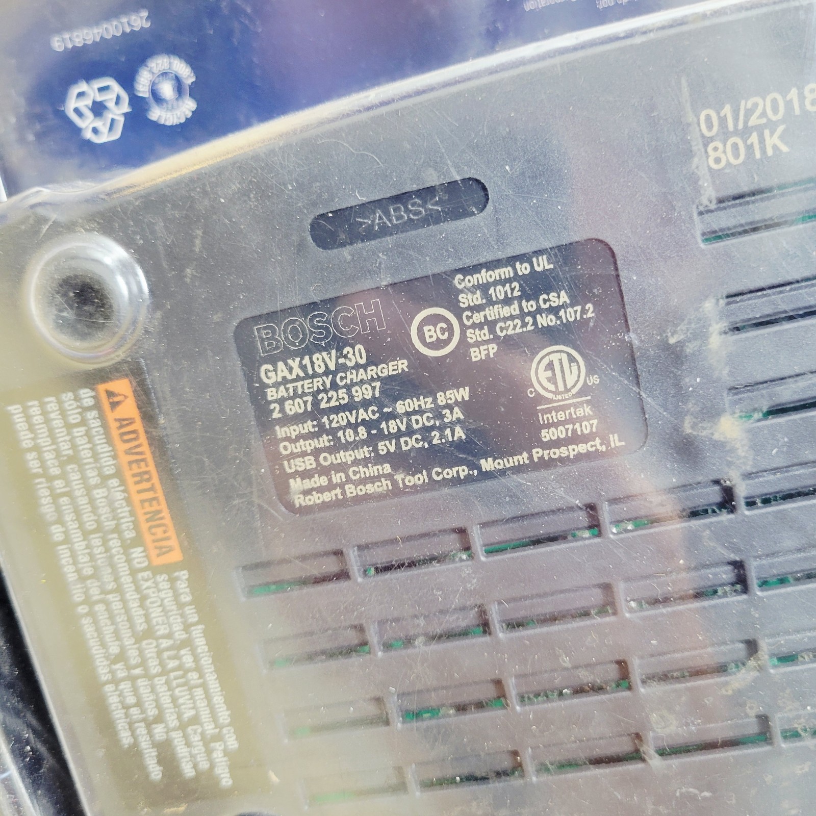 Bosch Gax18v-30 Lithium Ion Battery Charger 12v Max 18v NEW SEALED!