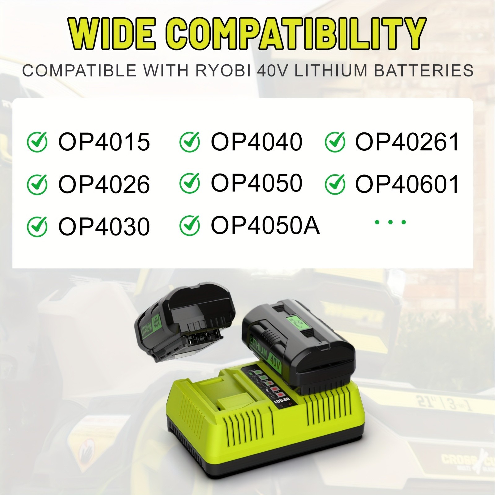 40V Dual Port Rapid Charger for Ryobi Lithium-ion Battery OP401 OP4060 OP4050