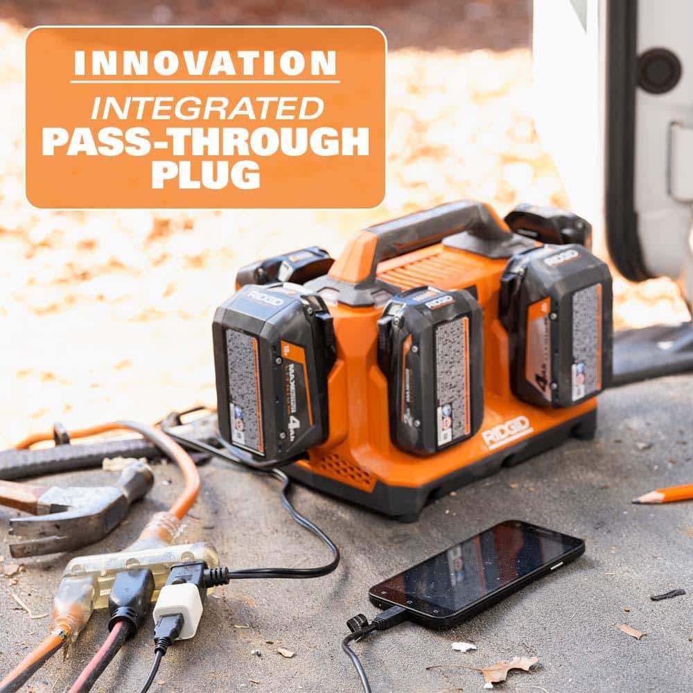 RIDGID 18V 6-Port Sequential Charger