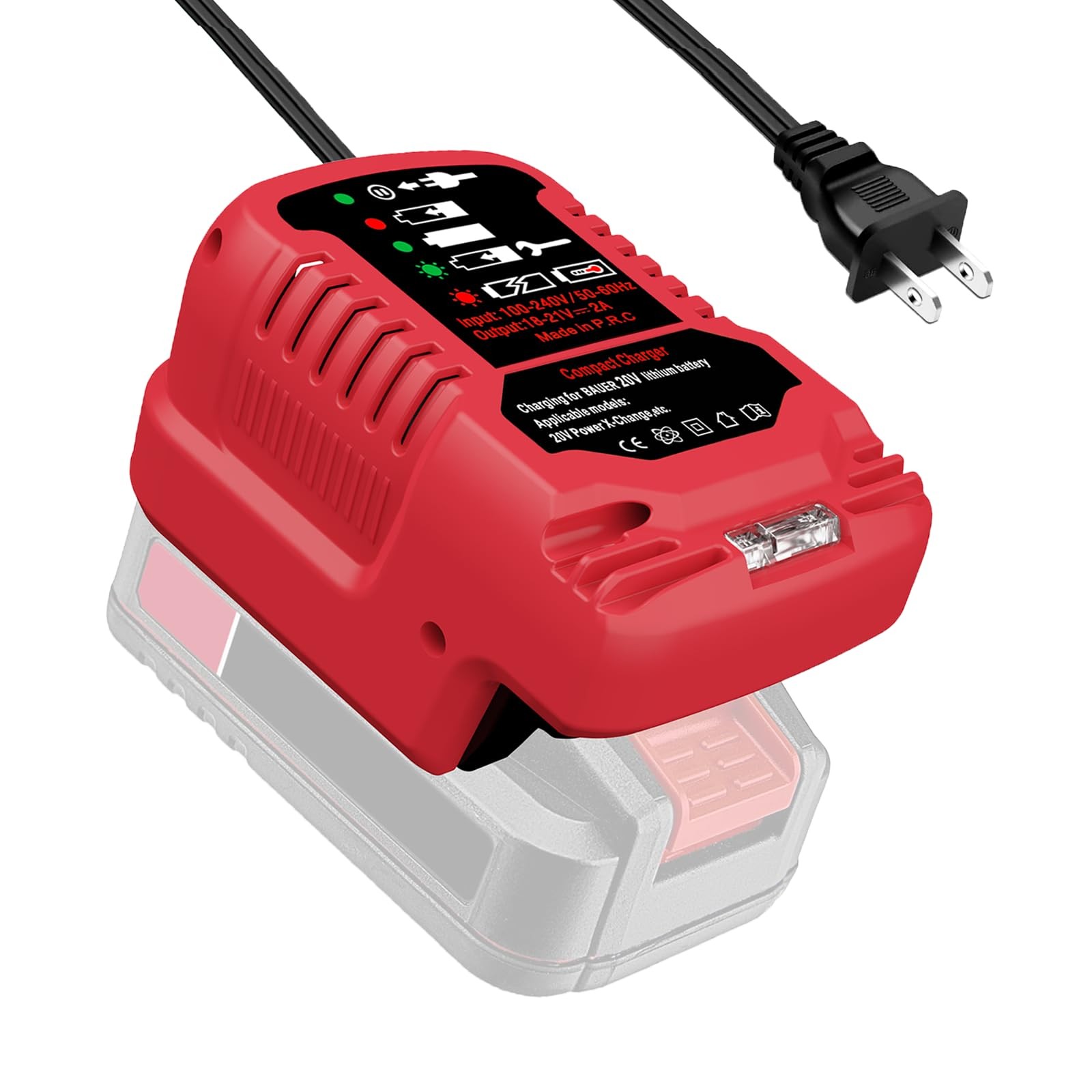 ASUNT 1701C-B 20V Battery Charger Replacement for Bauer Hyper.max Red