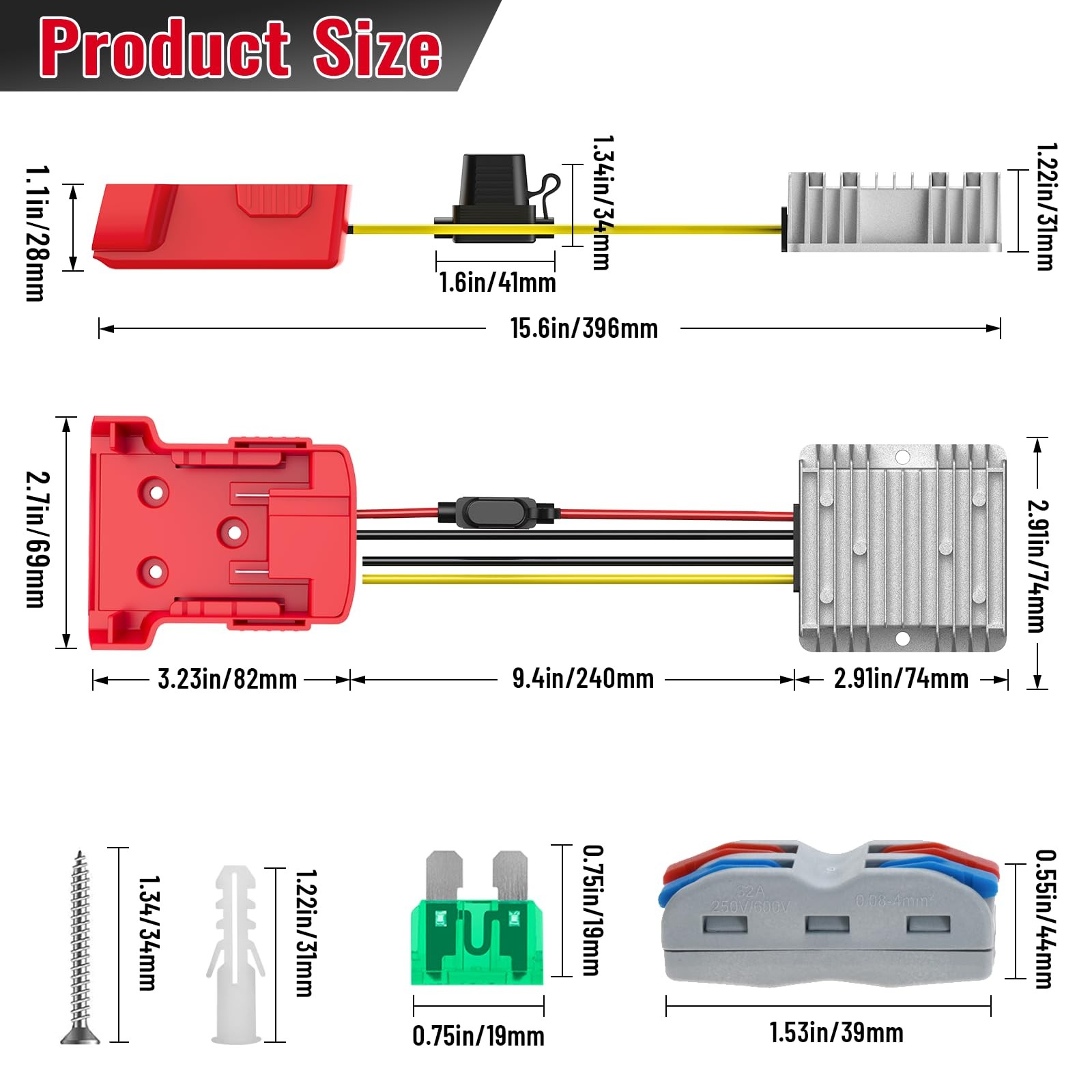 2 Pack 18v To 12v Step Down Converter Compatible With Mil-wau-kee 18v Battery