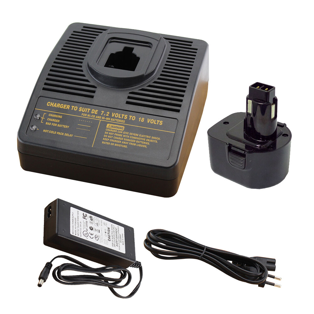 Battery Charger for Dewalt and ELU Power Tool Ni-Cd Ni-Mh Batteries 7.2-18 Volts