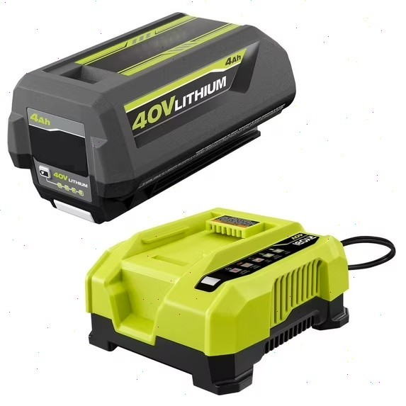 Battery and Charger For Ryobi 40V With LED Lithium-Ion 40-Volt OP406VNM OP40602